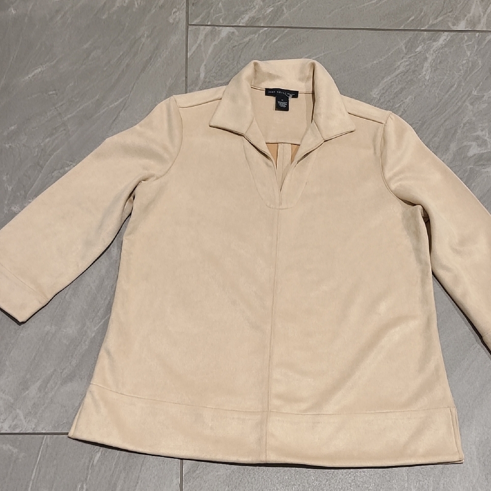 Joan Vass Cream Blousa